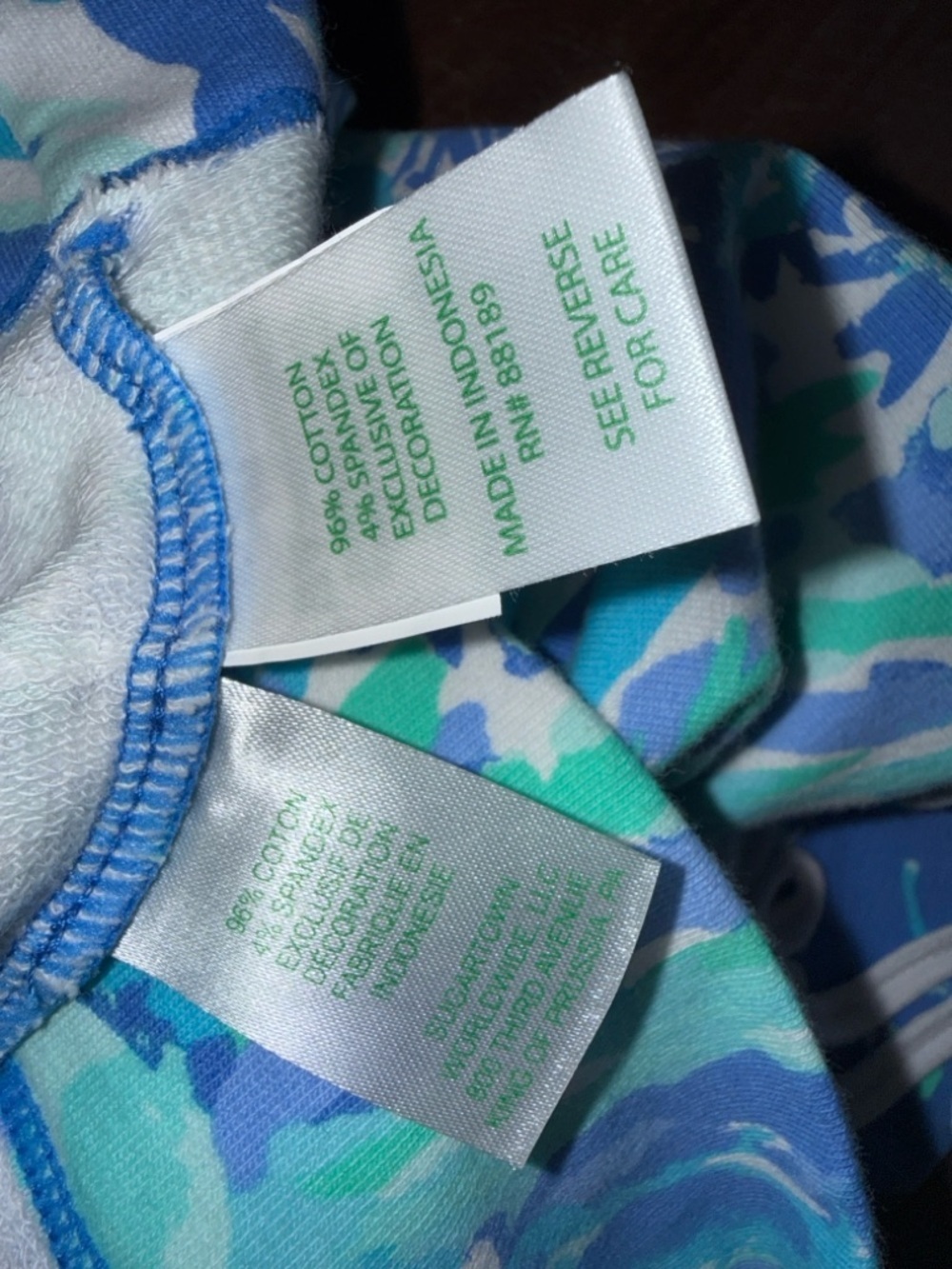 Lilly Pulitzer Aqua, Teal and Navy Floral Print Top - Picture 4 of 4